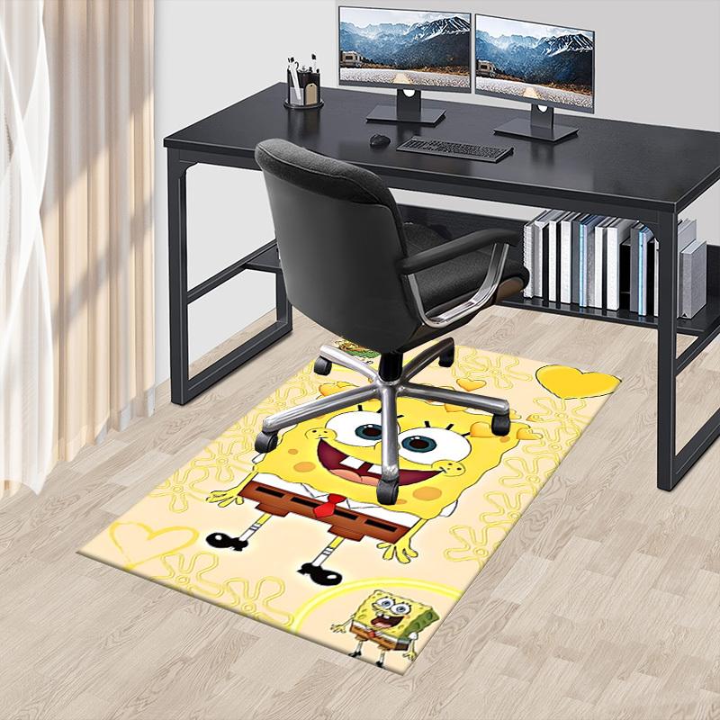 1 шт. Коврик Губка Боб Квадратные Штаны, Нескользящий, Полиэстеровый, для офиса, спальни