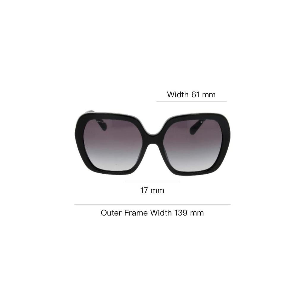 Chanel Logo Decorated Irregular Shape Sunglasses Women sunglasses Black CH5521-C622/S6