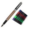 Gullor Elegant Fountain Pen with Gift Box and Ink Cartridge Jinhao 8802 Brown Wood