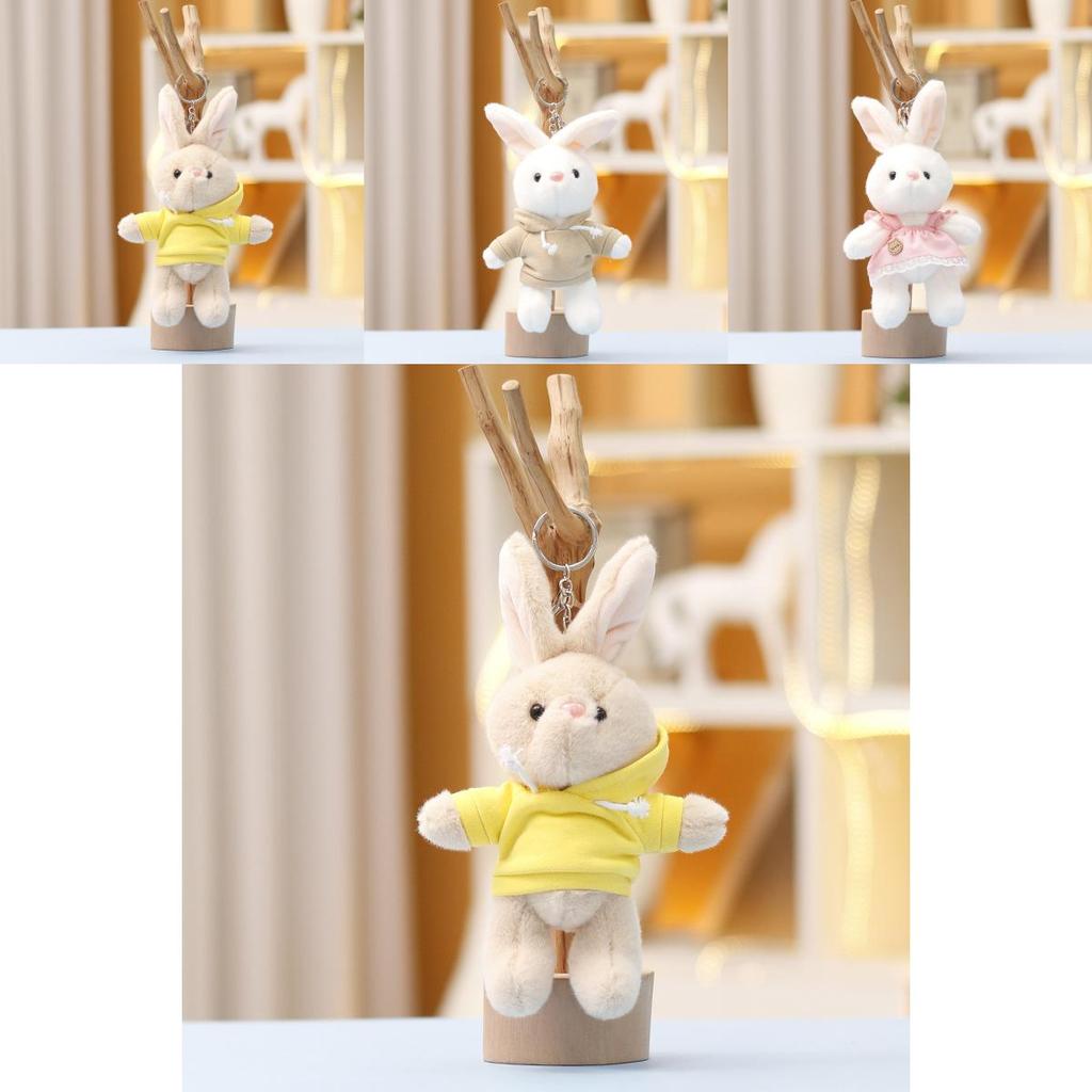 Hoodie Bunny Plush Keychain Toy Doll Cute Gift For Kids And Backpack Decoration