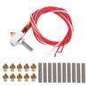 3D Printer Extruder with Aluminum Heating Block 10pcs Line Pipe (30mm) and 10pcs 0.4mm Nozzle
