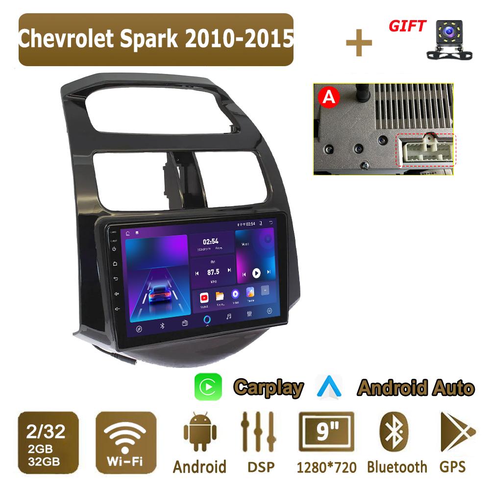 Android Carplay автомобильное радио для Chevrolet Spark 2010-2015 мультимедийный проигрыватель головное устройство стерео GPS навигация BT WIFI 4+64 ГБ