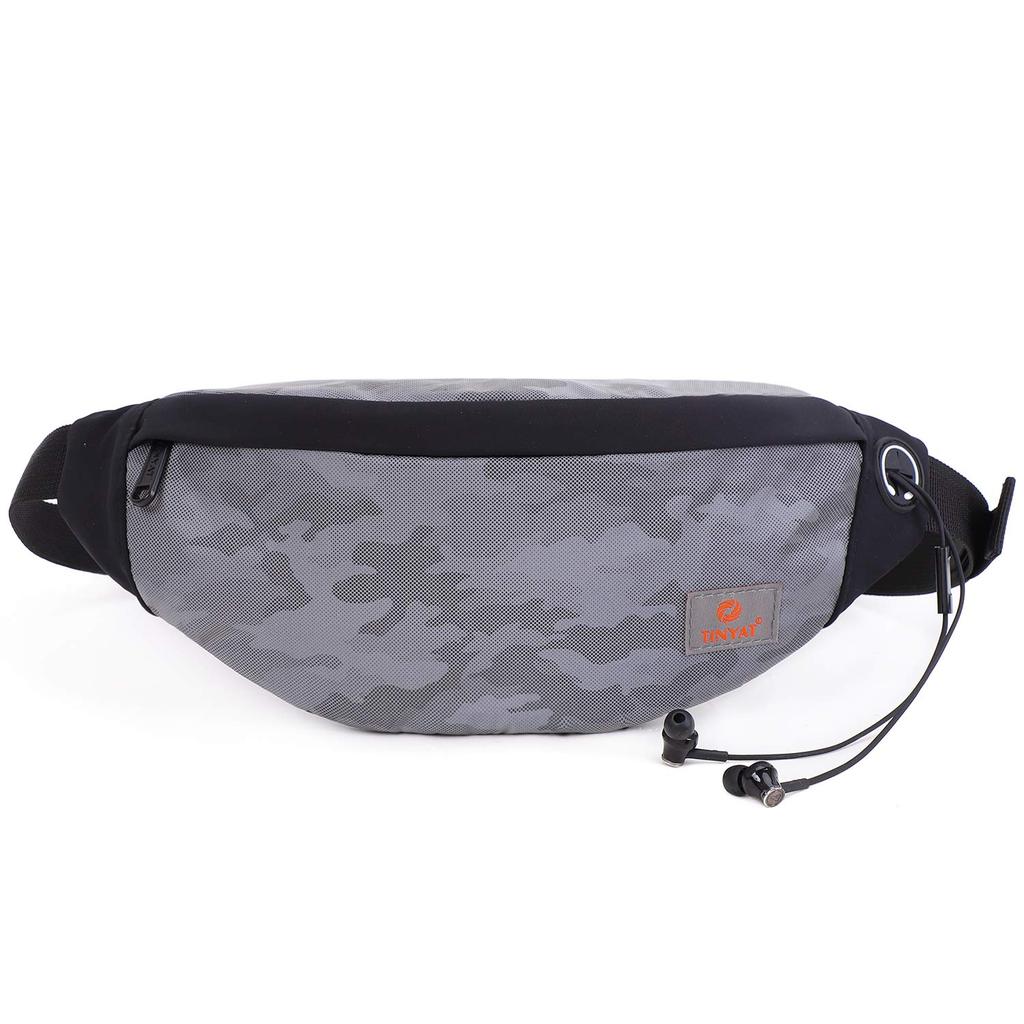 TINYAT Small Waist Pouch for Men and Crossbody Bag for Everyday and Gym Stays In Place Women, Cute, Lightweight, Use, Running, Use, (Gray/T201GR)