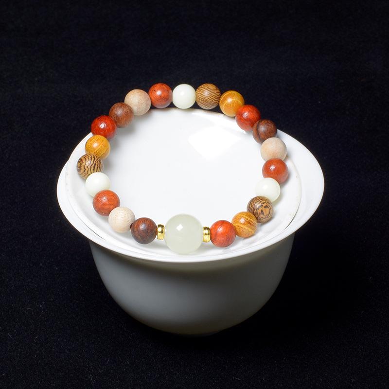 Зеленый сандал, бамбук, светящееся беговое кольцо «Вечная ночь», женский браслет, красный сандал, кровавый сандал, маленький браслет из сандалового дерева для Барби