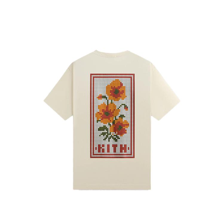 Kith Blossom Logo Tee Sandrift Men Tops White KHM033594-104