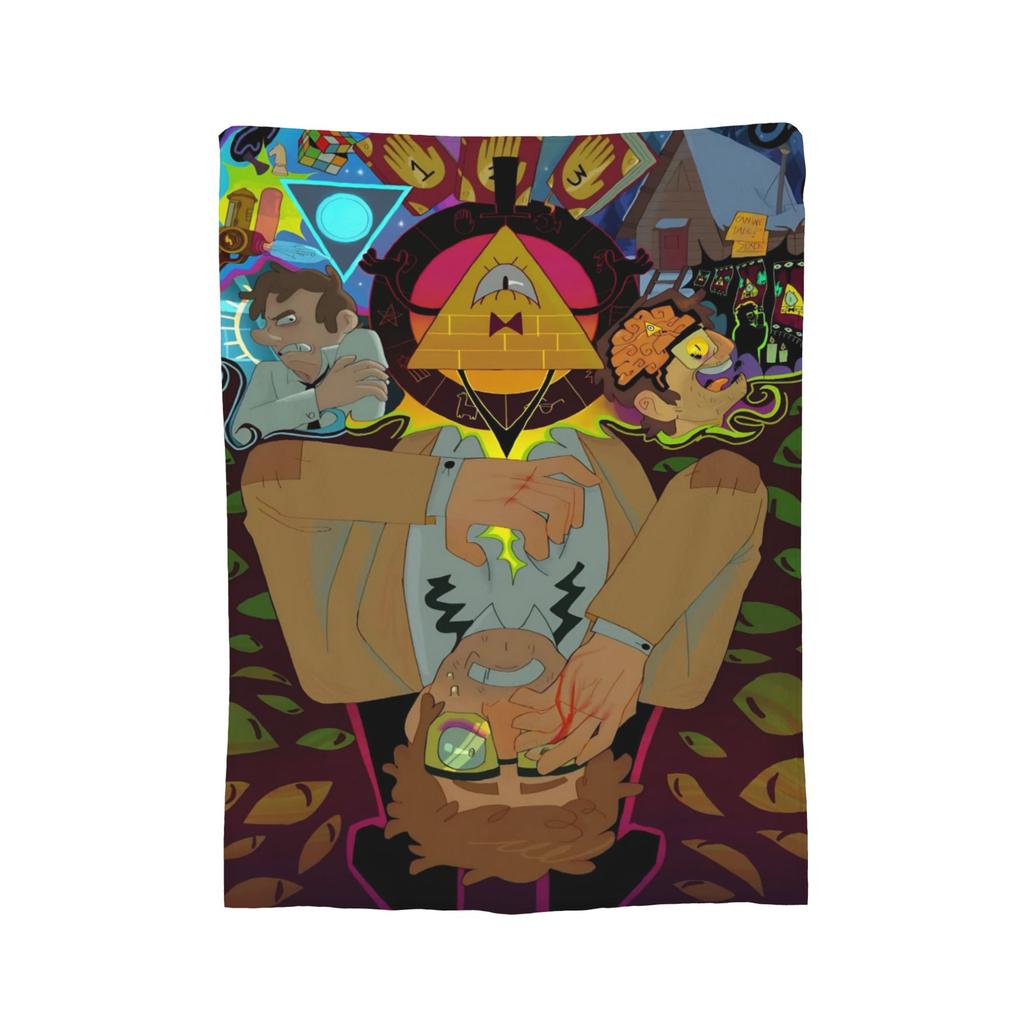 Bill Cipher Gravitys Falls blanket Velvet Textile Decor Portable Warm Throw blanket for Bed Office Bedding Throws