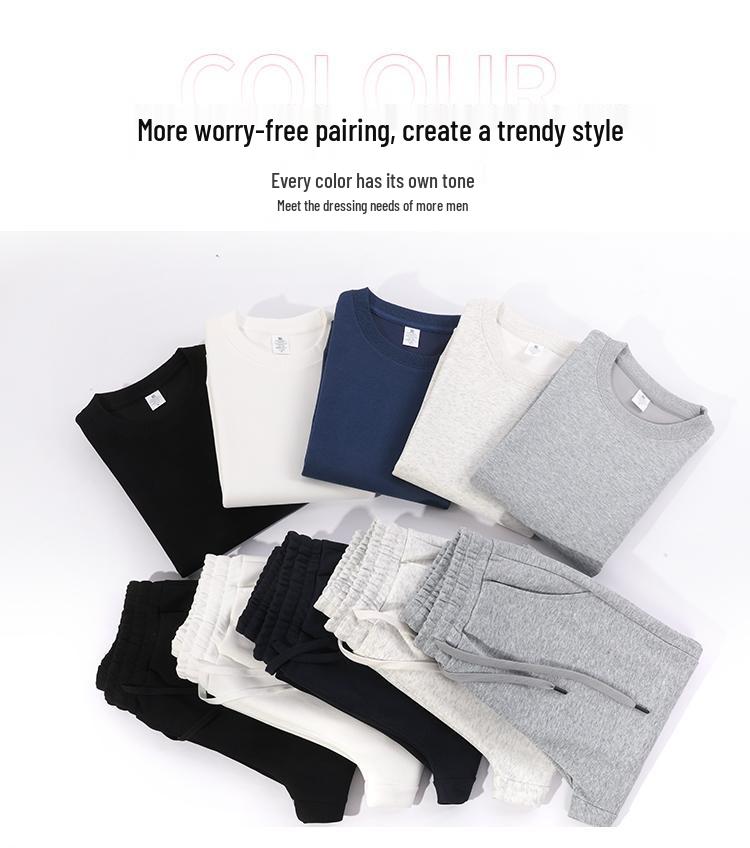 Autumn/Winter Women's Casual Solid Color Hoodie & Wide Leg Pants Set