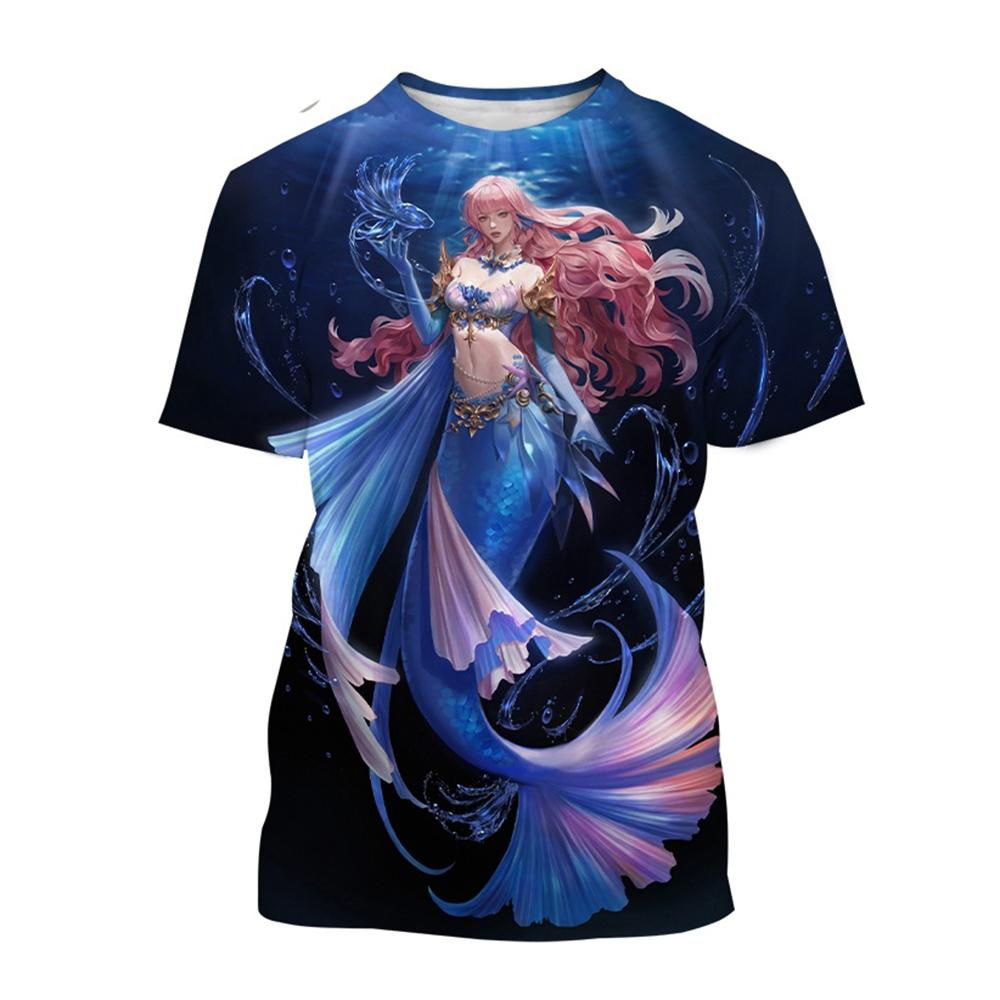 Сексуальная русалка 3D принт повседневные футболки Ocean Girl мода мужские женские повседневные уличные футболки Harajuku хип-хоп уличные детские футболки топы