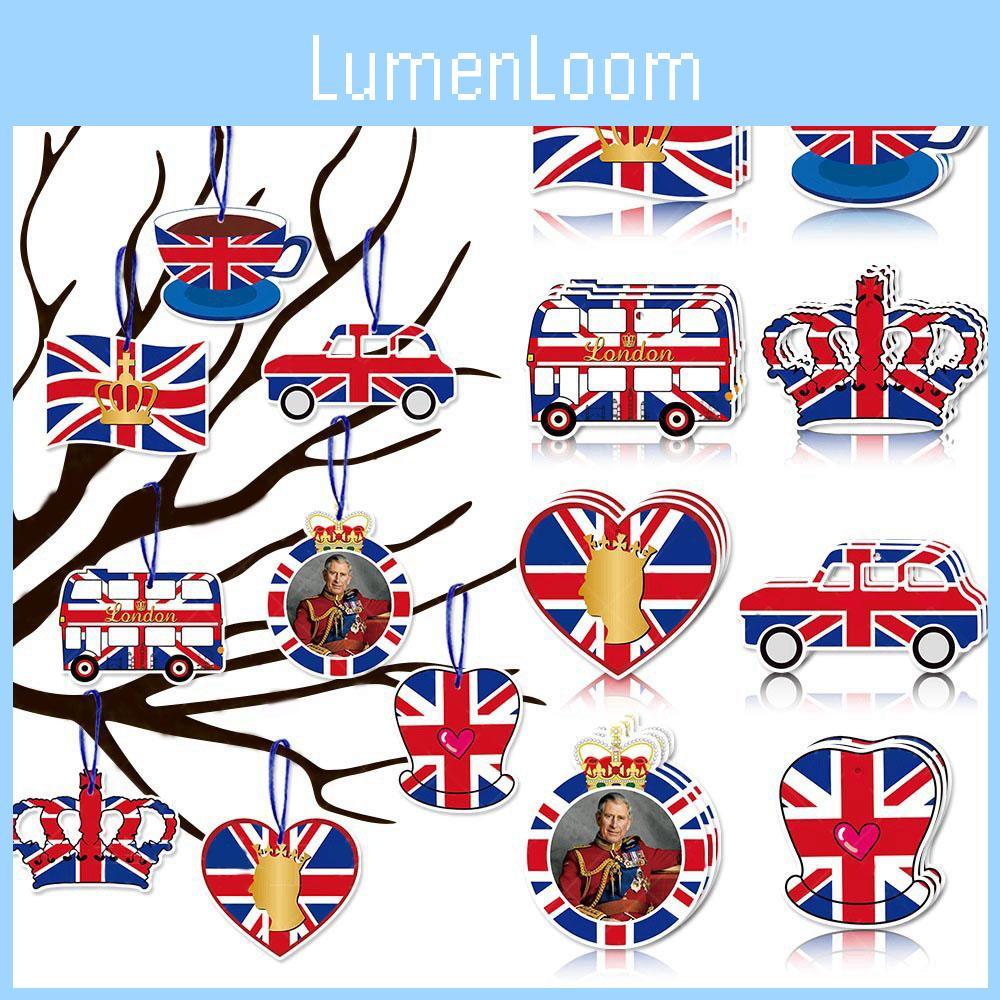 British Monarch Themed Party Supplies Colorful Paper Cutouts With Ribbon