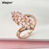 Кольцо SIMJOO с цирконием для женщин, модное, розовое золото, индивидуальное кольцо