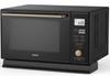 Steam Microwave Oven 25L Single Life Two People Flat Table Steam Cooking Equipped with 19 Automatic Menus Square Plate Black [Yamazen] MRK-F250TSV(B)