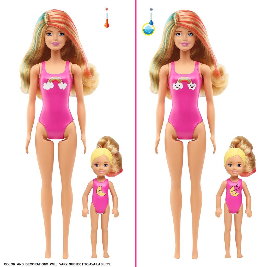 Barbie Color Reveal Water Color Magic Party Doll & Accessory Set Surprise Toy [Ages 6 and Up] GRK14