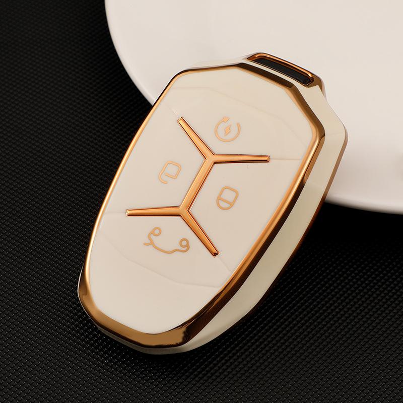 Lynk&Co Key Fob Shell: Gold Edge TPU Case for 01/02/03/05 Models