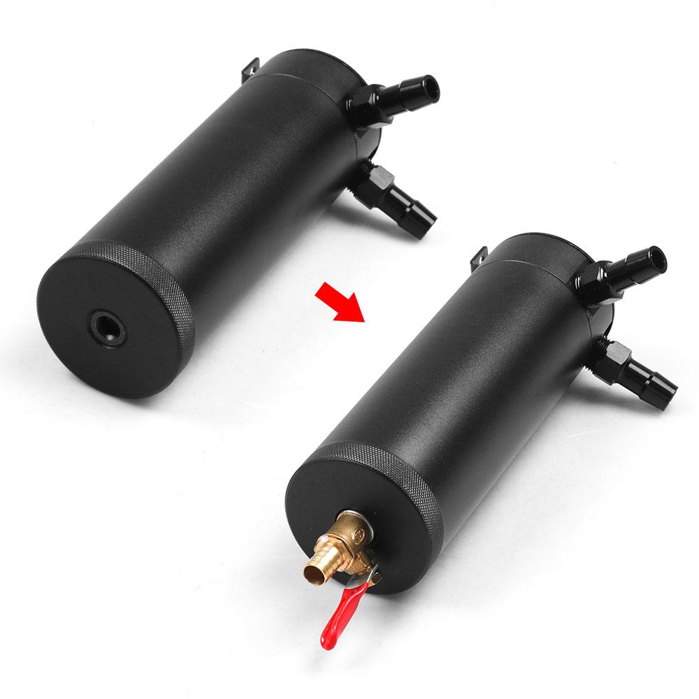 Универсальный алюминиевый заготовка с перегородками 2-портовый новый длинный маслоуловитель с фильтром сапуна мини-масляный сепаратор двигателя