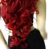 Женский длинный вьющийся винно-красный парик, шиньон для косплея, вечернее наращивание
