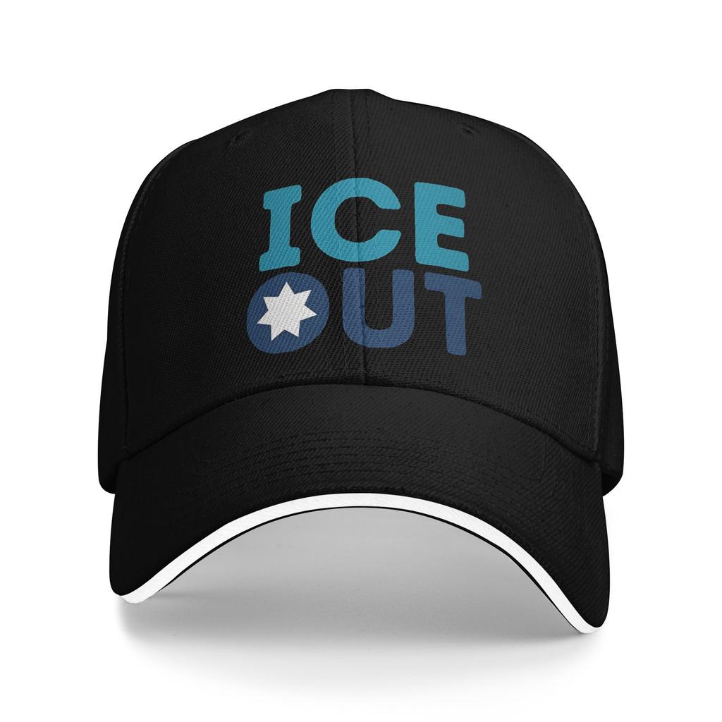 Baseball Cap Ice Out of MN Minnesota Flag and Map Outdoor Sport Trucker Hat For Unisex Men High Quality Design Baseball Caps