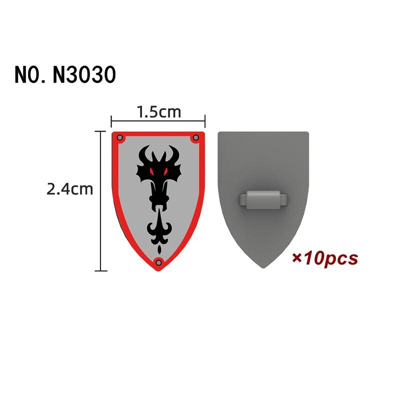 Medieval Castle Green Dragon Knight Building Blocks Figure Accessory Shield Vest Warhorse Cape Orc Flag Mount Wolf Toy Gift D123