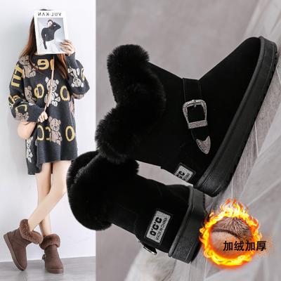 Модные зимние теплые женские сапоги, утолщенные плюшевые зимние сапоги, женские удобные ботильоны из хлопка, повседневная обувь для отдыха на природе