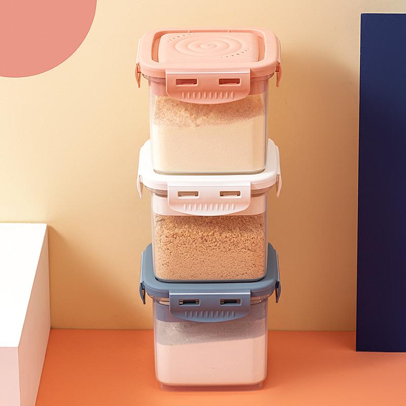 1 шт. Портативный контейнер для хранения продуктов с крышкой и ложкой, герметичный, герметичный, коробка для сухого молока, 600 мл, пластиковый контейнер для хранения продуктов, банка
