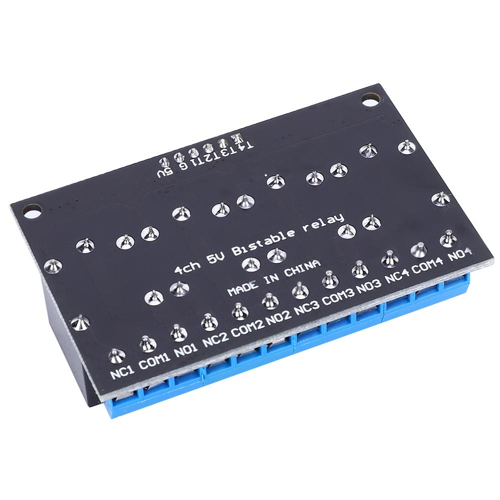 4-Channel Bistable Self-Locking Relay Module Button MCU Low-Level Control 5V Accuracy Low Level Relay Module Relay Module