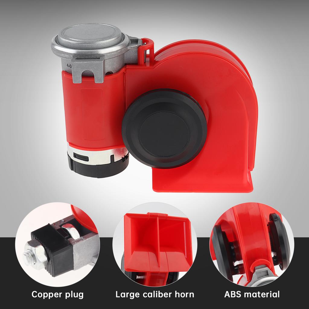 12V 150дБ Звук поезда Электрический воздушный гудок Громкий комплект с компрессором Жгут проводов Кнопка Красный для грузовика автомобиля мотоцикла