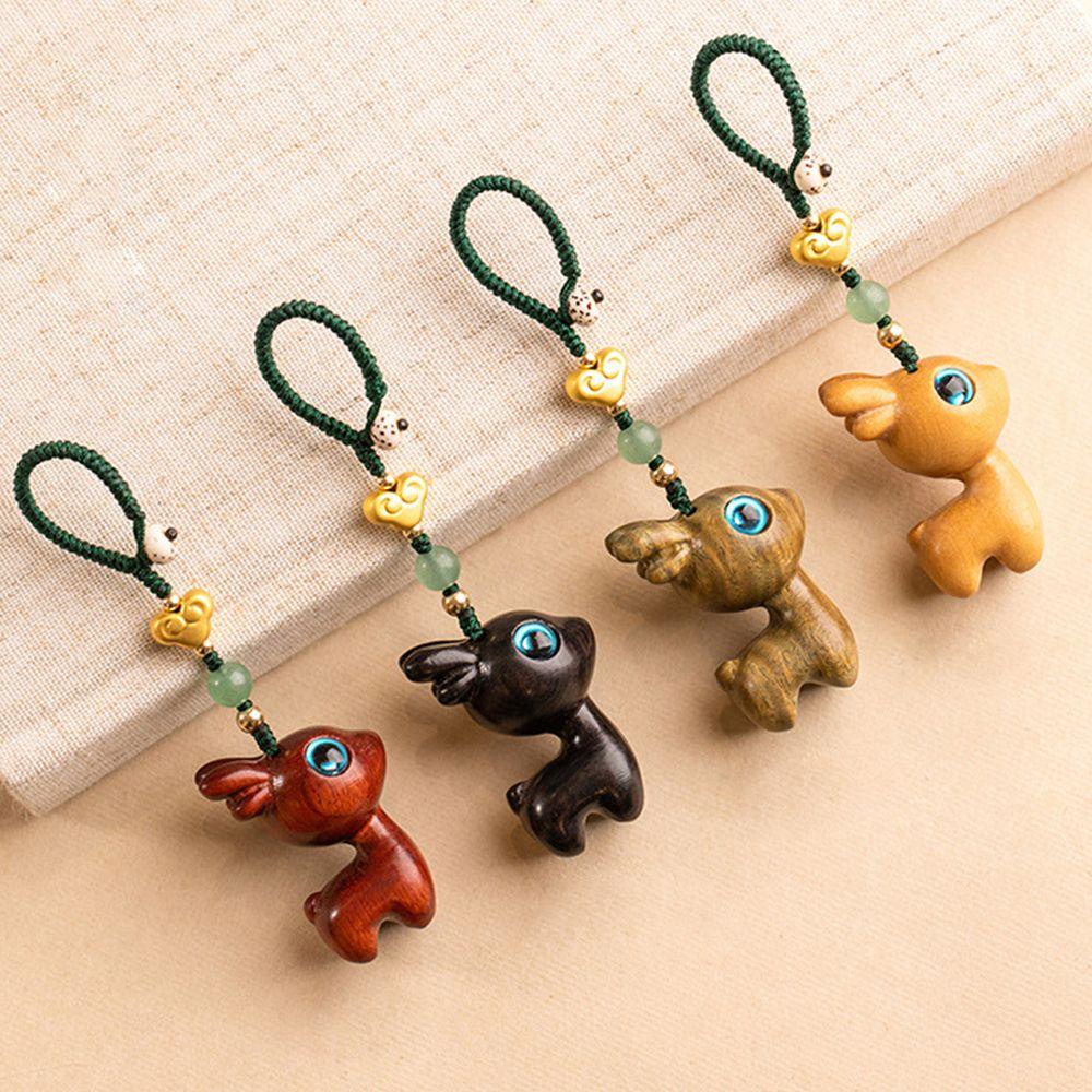 Key Chain Lanyard Sandalwood Deer Wood Key Chain Bag Pendant Mobile Phone Chinese Style Key Ring
