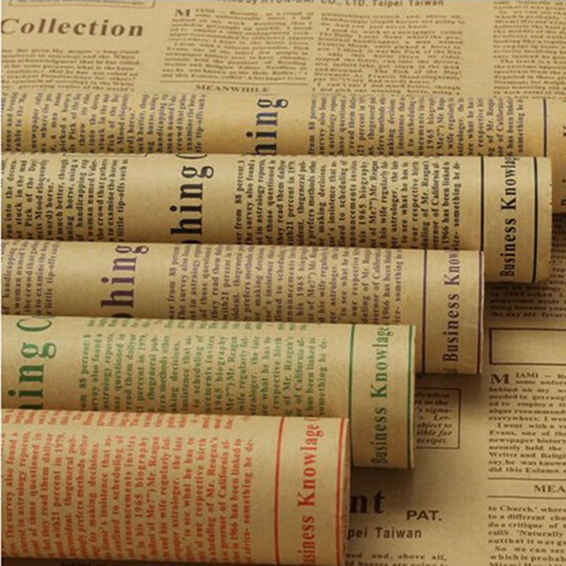 Упаковочная бумага, подарочная упаковка, двусторонняя рождественская крафт-бумага, винтажная