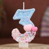 Creative Balloon Numbers Birthday Candles Cake Decoration Party Holiday One Year Old Handmade Candles 0-9