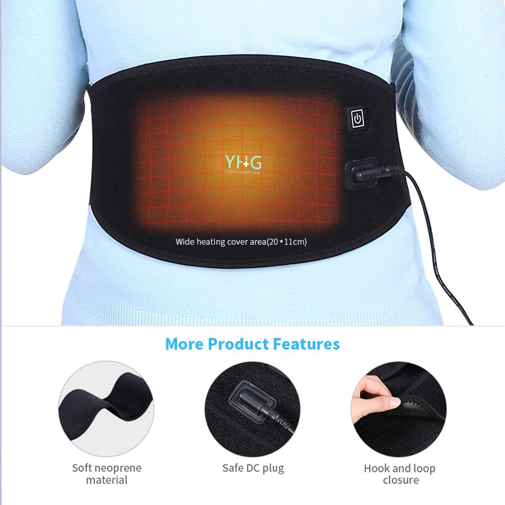 YHG USB Charging Electric Heating Hot Therapy Abdomen Waist Support Belt
