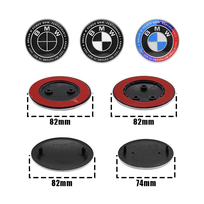 82/74MM Front Hood Emblem Trunk Rear Badge Logo For BMW E46 E90 F30 F10 F20 G20 E87 E60 E63 F01 F02 G14 E83 X5 Car Accessories
