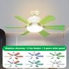 Ceiling Fan Light with Remote Control Ultra-Quiet Motor 3 Wind Speeds Dimmable Easy Installation E27 LED Ceiling Fan with Light