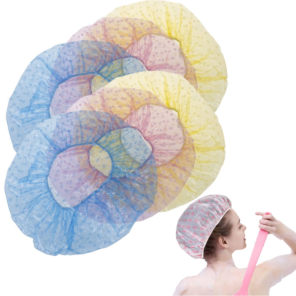 Bathing Cap, Protective, For Hair With Elastic Band, Foil 6 Pcs