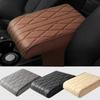 PU Leather Car Armrest Mat Center Console Arm Rest Protection Cushion Auto Armrests Storage Box Cover Pad Wave Embroider