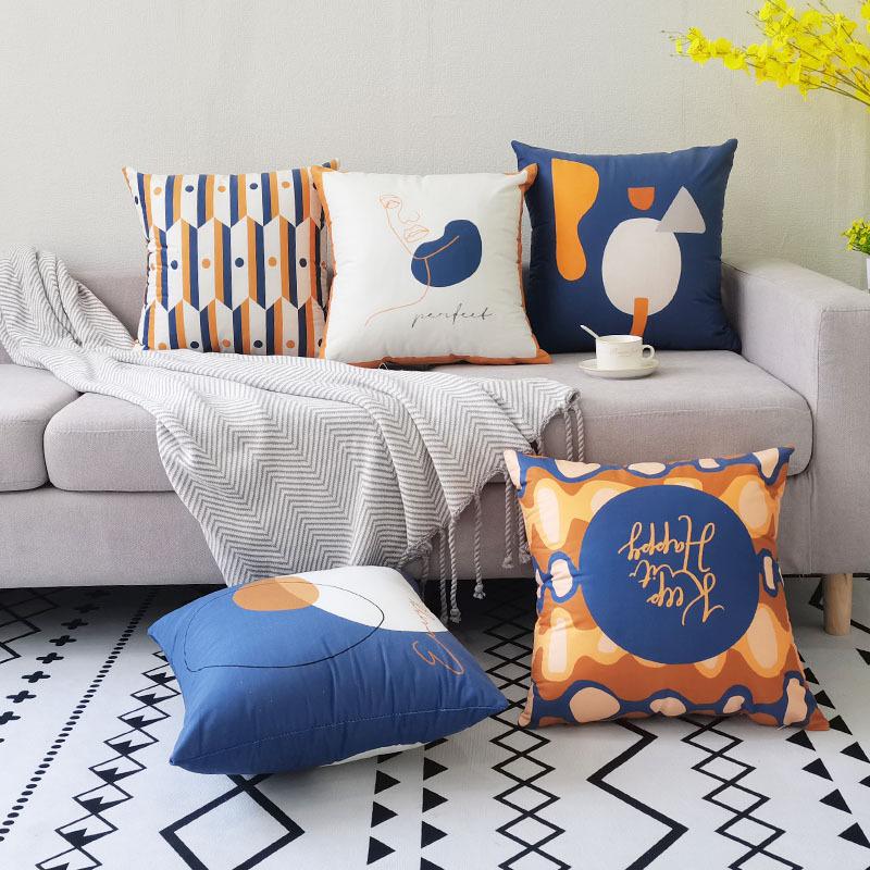 Скандинавский стиль Наволочка Коричневая Современная Простая Наволочка для диванной подушки Короткий плюш Чехол для автомобильной подушки Без наполнителя