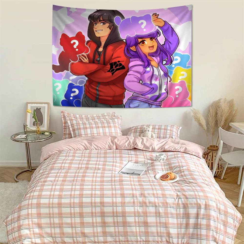 Cute Aphmau With Wings Cartoon Tapestry For Living Room Home Dorm Decor INS Home Decor