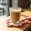 Boho Style Cup Coasters Handmade Crochet Flower for Drinks, Thermal Insulation Table Mat Milk Mats Coffee Mugs And Tea Cups, Artistic Home Office