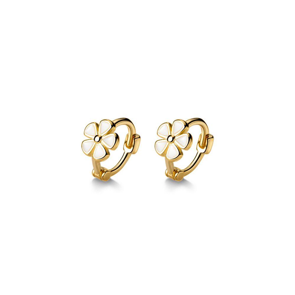 Jewelry Gold Color Geometric Flower Flower Ear Buckles Korean Style Hoop Earrings Women Earrings