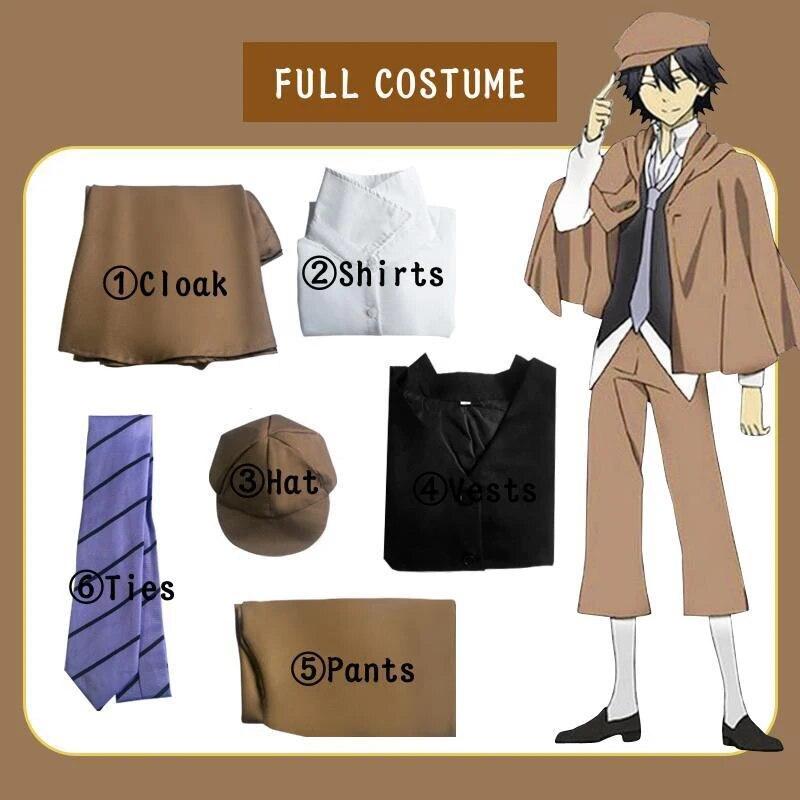 Эдогава Рампо Косплей Бунго Бродячие Собаки Эдогава Рампо Косплей Костюм Детективная Униформа Парик Костюм Хэллоуин Рождество Мужская Одежда