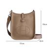 Mini Top-Grain Leather Shoulder Crossbody Bag Barrel-Shaped Box Bag Soft Drawstring Buckle Design