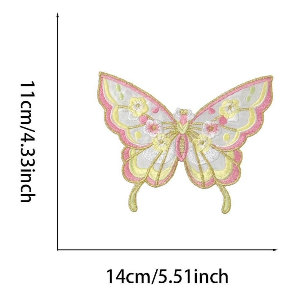 Fabric Iron On Patches DIY Bag Butterfly Fabric Applique Embroidery Butterfly Patch Clothing
