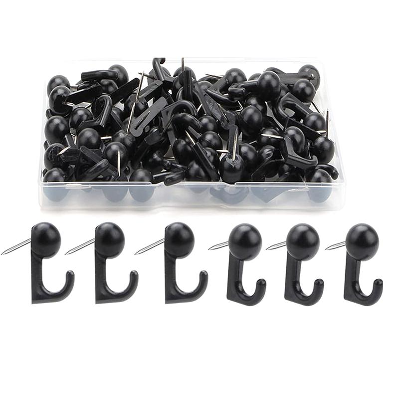 50Pcs Decorative Thumbtack Hooks Plastic Headed Push Pins for Cork Board Bulletin Board Hook Back Design Thumb Tacks