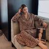 Ladies Fashion Leopard Print Pajamas Comfortable Spring Long Sleeved Europe The United States Sexy Pajamas Home Wear Suit Soft