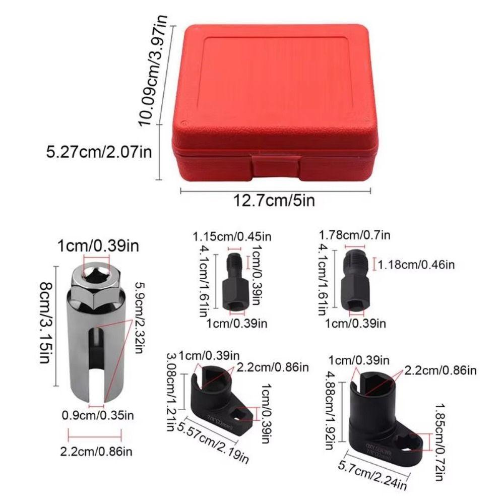 5pcs Oxygen Sensor Wrench Kit Automotive Oxygen Sensor Socket Set  Automotive Parts Accessories