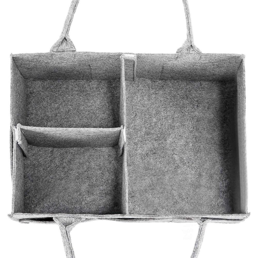 Gray large diaper storage box, portable for car travel