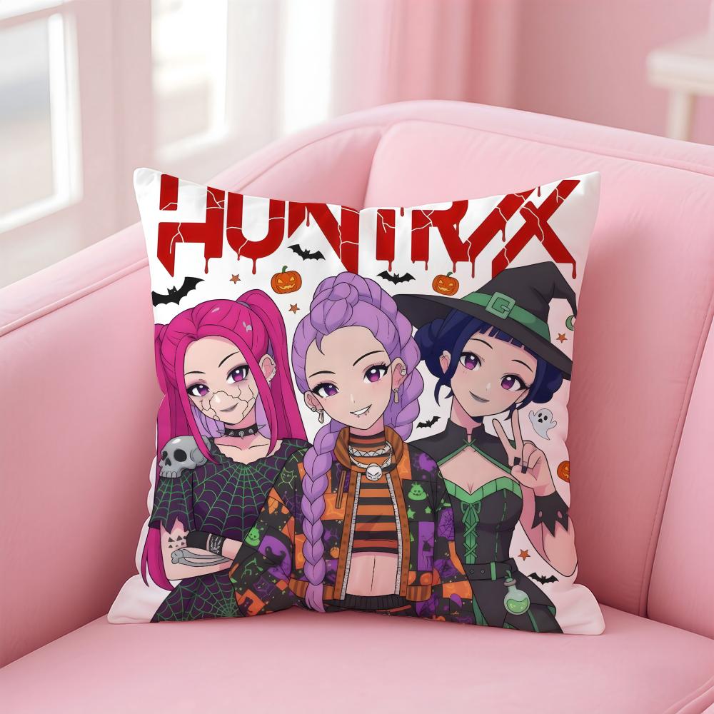 Anime K-pop Demon Hunter Cushion Cover Comfortable Reversible Pillow Cover Ideal for Car Sofa Bedroom & Beyond