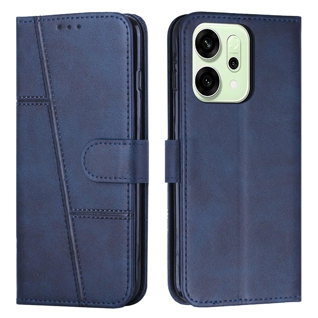 For Oppo Reno14 5G (Global)/Reno14 F 5G Leather Phone Case Foldable Stand Wallet Flip Cover with Strap