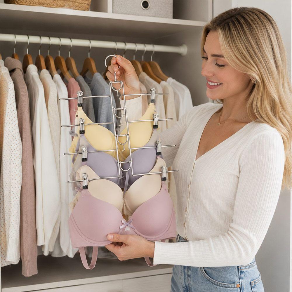 Non Slip Tips Multi Layer Hanger Metal Skirt Hanger New Trouser Hanger Closet Organization