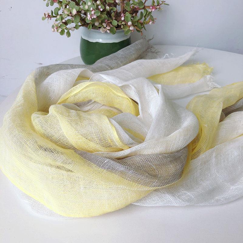 Spring and Summer Versatile Wide Striped Linen Women's Scarf