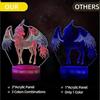 2025 Justup Unicorn Night Light 3d Night Light With Remote Smart Touch Led Three-colorful Changing 3d Illusion Lamp --- Unicorn