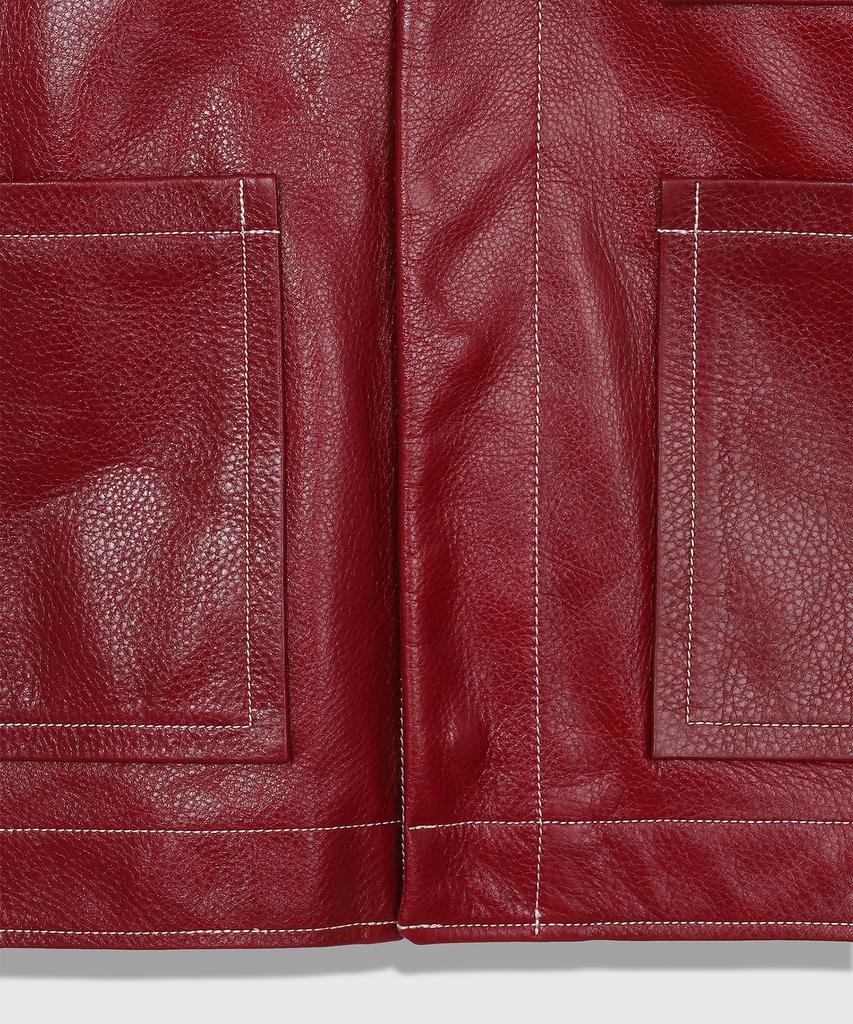 86D Stitch Leather Jacket - Red